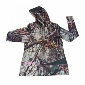 Huntworth Women's Medium Camouflage Hunting Hooded Pullover Jacket + Thumb Holes